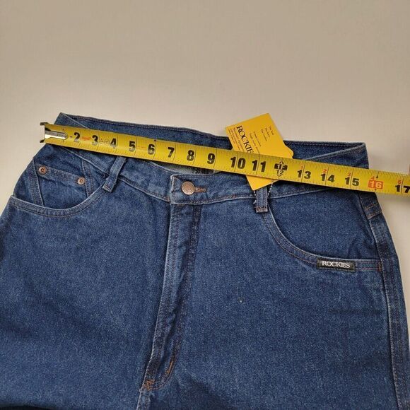 VTG Rockies Rocky Mountain High Rise Mom Jeans ASL Blue Denim 33/15 Bareback 90s - Picture 8 of 14